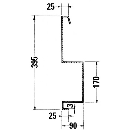 Technische Zeichnung von Hoher Unterfahrschutz Modell Zorzi 100